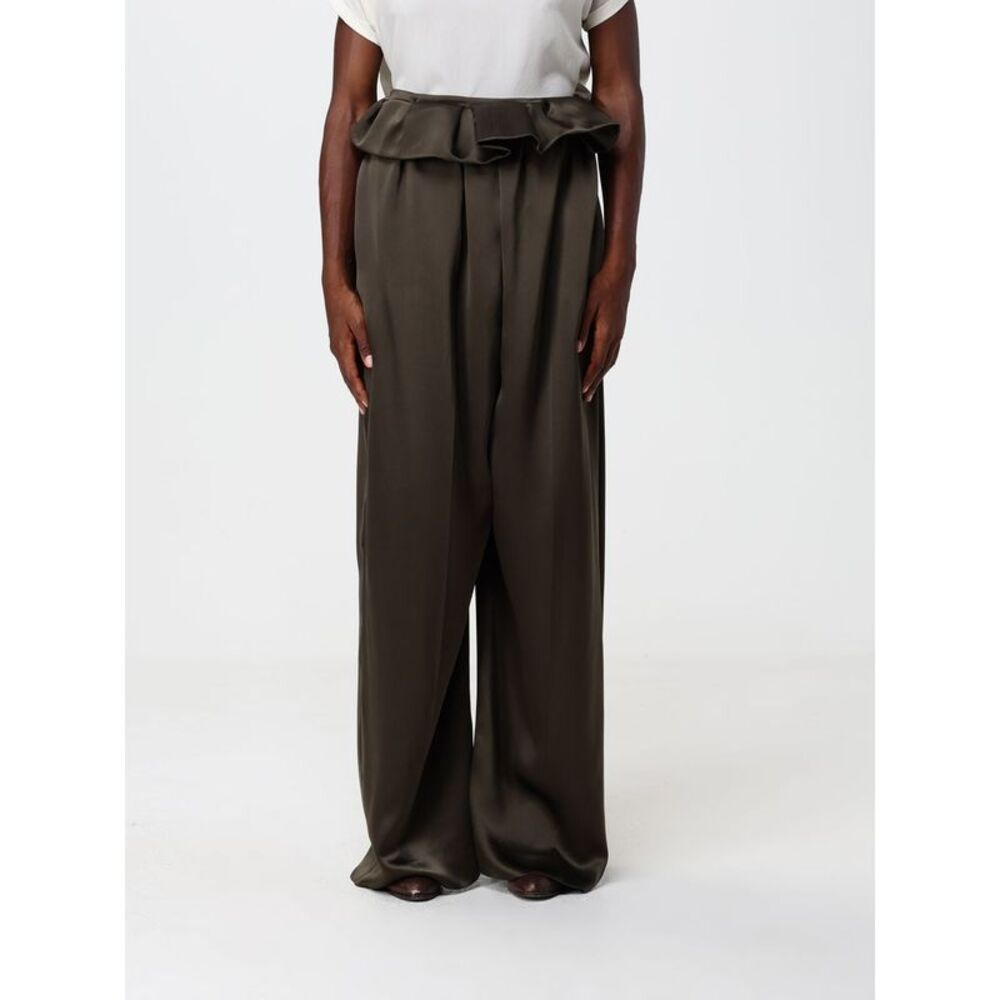 Khaite Women Khaite Kira High-Waisted Wide-Leg Satin Trousers With Drawstring
